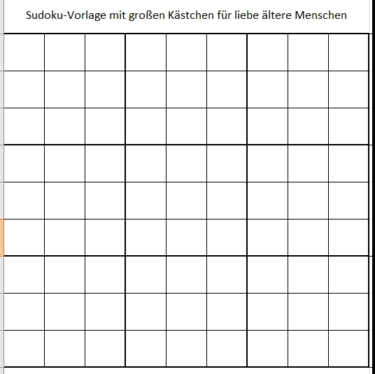 Sudoku-Vorlage mit groen Kstchen